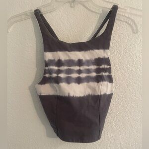 Aerie cross back grey and white sports bra size XS